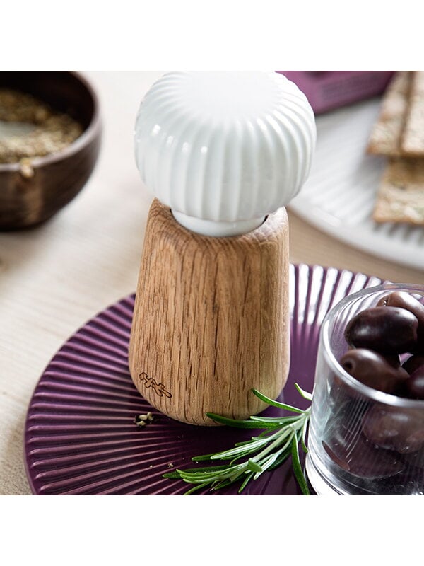 Salt & pepper, Hammershøi grinder, 14 cm, white, Natural