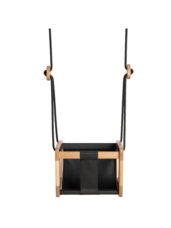 Swings, Lillagunga Toddler swing, oak - black seat, Black