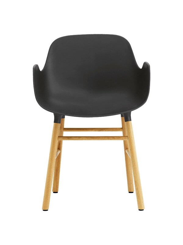 Ruokapöydän tuolit, Form käsinojallinen tuoli, musta - tammi, Musta