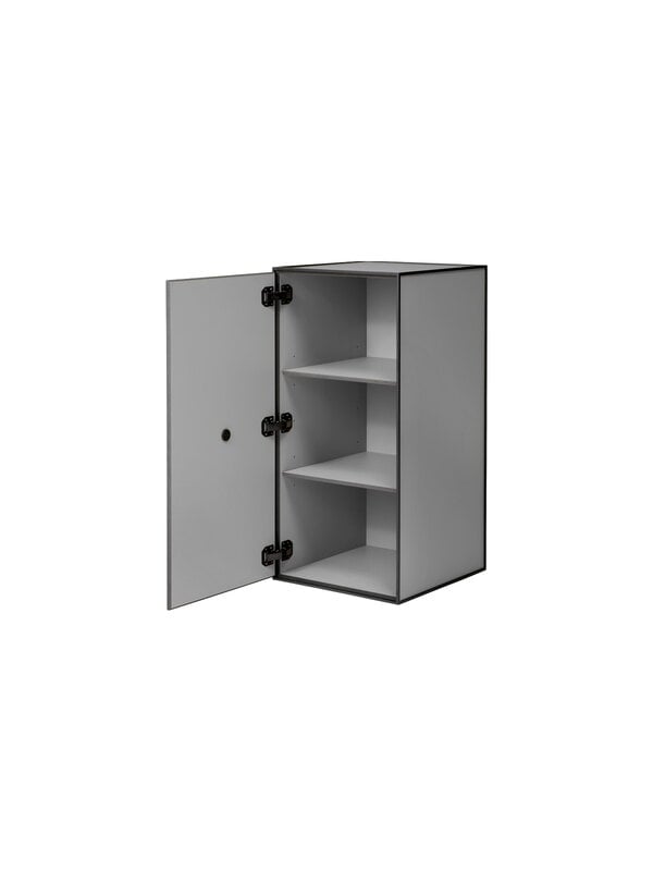 Storage units, Frame 70 with door, 2 shelves, dark grey, Black