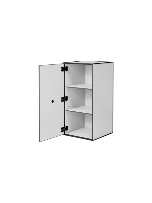 Storage units, Frame 70 with door, 2 shelves, light grey, Black