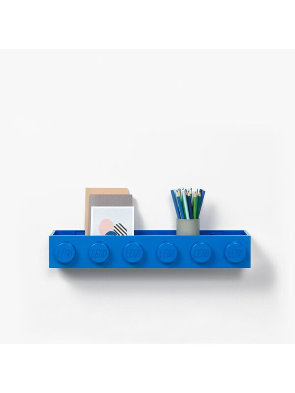 Scaffali da parete, Mensola da parete Lego Book Rack, blu brillante, Blu