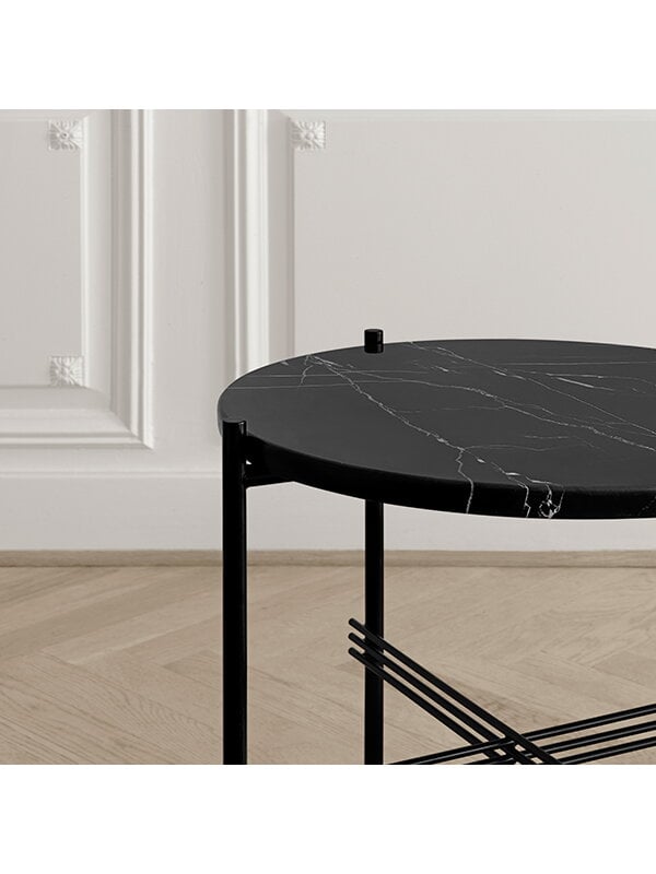 Tavoli da salotto, Tavolino TS, 40 cm, nero - marmo  nero, Nero