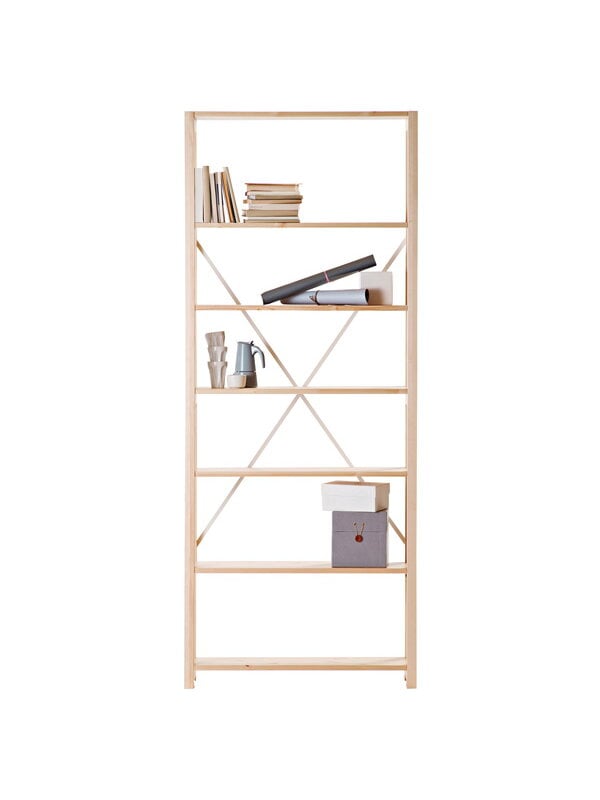 Bookcases, Classic open shelf, high, natural, Red