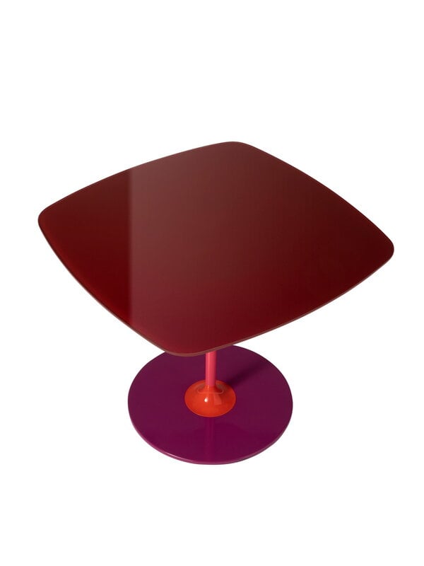 Tavoli da salotto, Tavolino Thierry, 50 x 50 cm, borgogna, Rosso