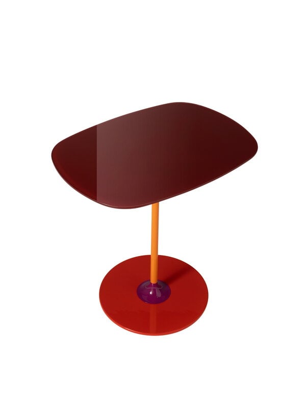 Tavoli da salotto, Tavolino Thierry, 33 x 50 cm, borgogna, Rosso