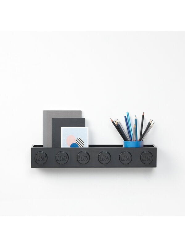 Wall shelves, Lego Book Rack, black, Black