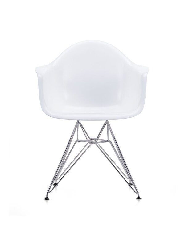 Dining chairs, Eames DAR chair, cotton white RE - chrome, White