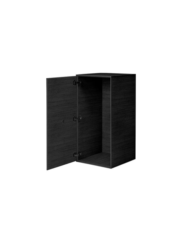 Storage units, Frame 70 with door, 2 shelves, black stained ash, Black