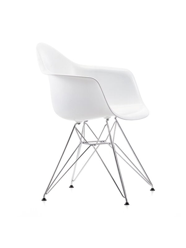 Dining chairs, Eames DAR chair, white - chrome, White