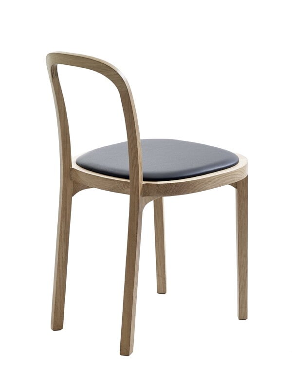 Dining chairs, Siro+ chair, oak - black leather, Natural