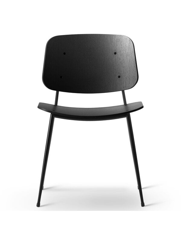 Ruokapöydän tuolit, Søborg tuoli 3060, musta teräsrunko, musta tammi, Musta