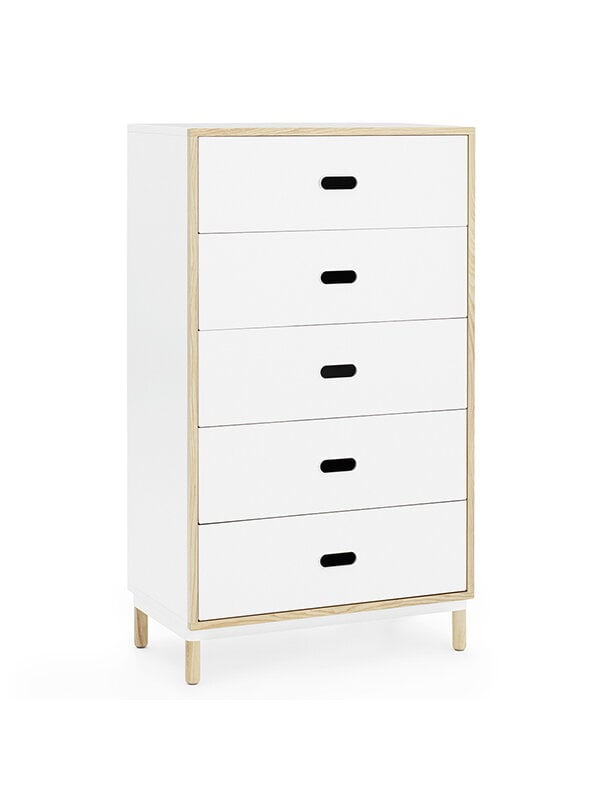 Cassettiere e credenze, Kabino dresser with 5 drawers, white, Bianco