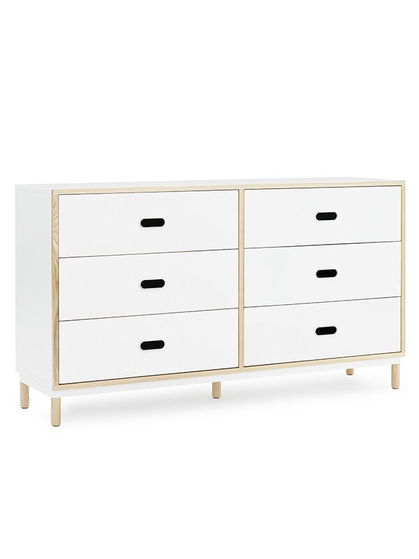 Sideboards & dressers, Kabino dresser with 6 drawers, white, White