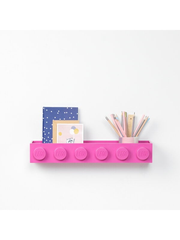 Wall shelves, Lego Book Rack, bright purple, Pink