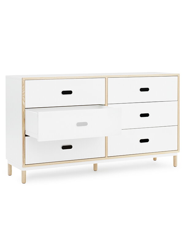 Sideboards & dressers, Kabino dresser with 6 drawers, white, White