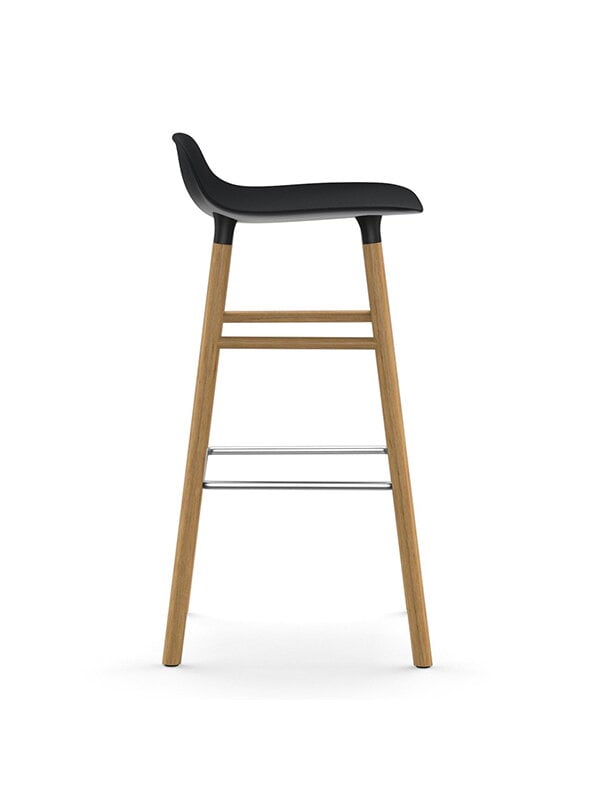 Bar stools & chairs, Form bar stool, 75 cm, black - oak, Natural