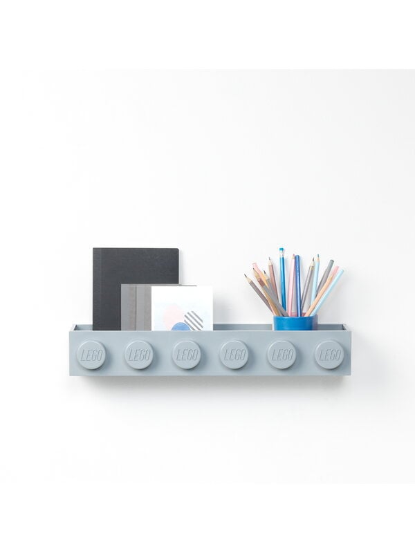 Seinähyllyt, Lego Book Rack seinähylly, harmaa, Harmaa