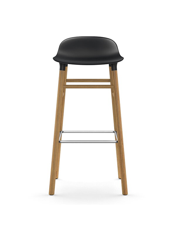 Bar stools & chairs, Form bar stool, 75 cm, black - oak, Natural