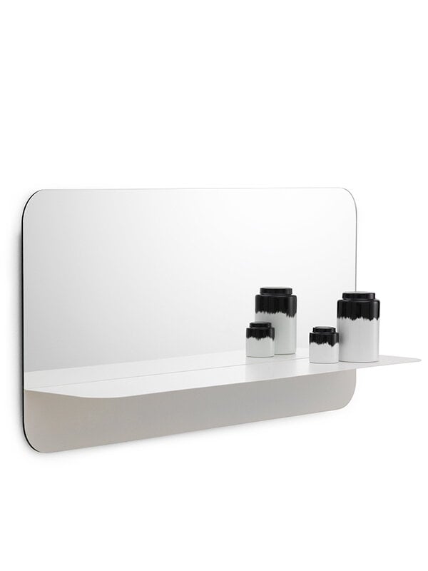 Specchi da parete, Specchio Horizon, orizzontale, bianco, Bianco