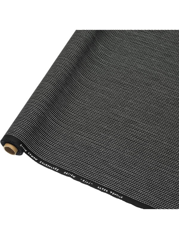 Tessuti Artek, Tessuto di cotone Rivi, 150 x 300 cm, nero - bianco, Nero