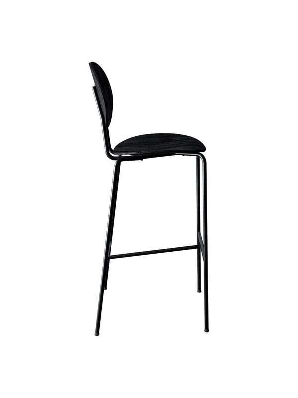 Bar stools & chairs, Piet Hein bar stool 75 cm, black - black lacquered oak, Black