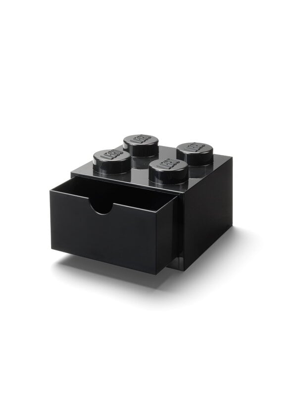 Storage containers, Lego Desk Drawer 4, black, Black