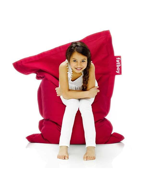 Mobili per bambini, Poltrona sacco Junior Stonewashed, rossa, Rosso