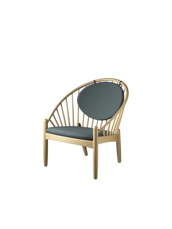 Fauteuils, Fauteuil J166 Jørna, chêne - vert foncé, Naturel