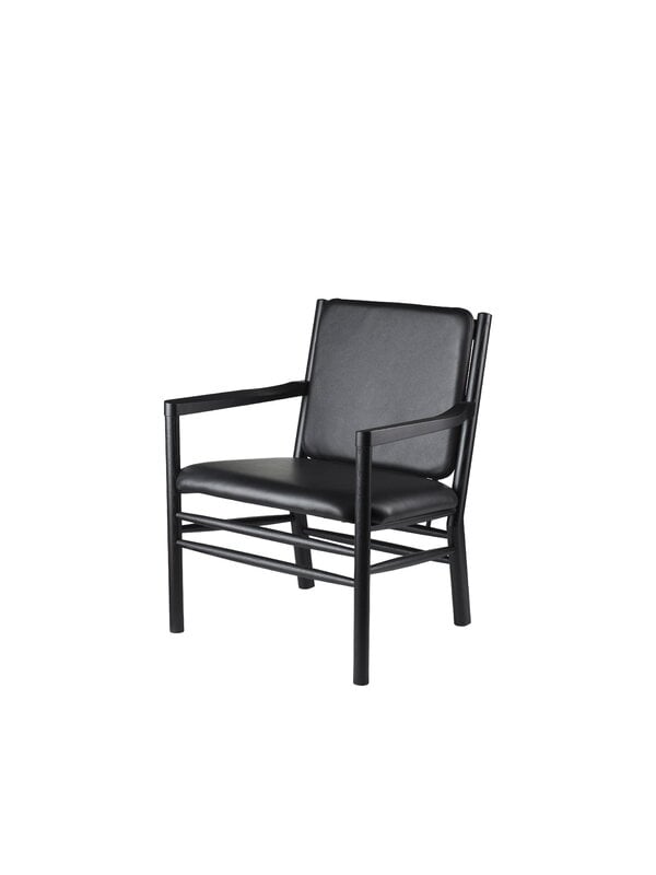 Armchairs & lounge chairs, J147 lounge chair, black oak - black leather, Black