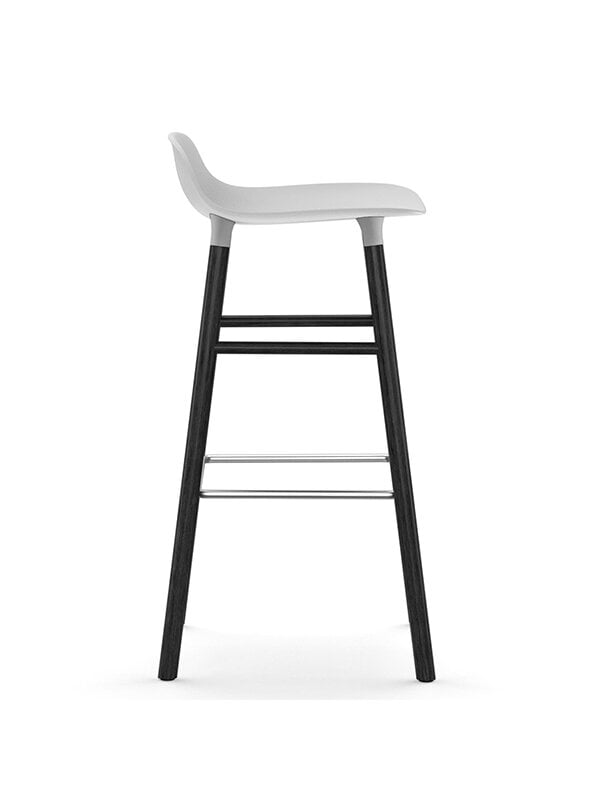 Sedie e sgabelli da bar, Sgabello da bar Form, 75 cm, bianco - rovere nero, Bianco