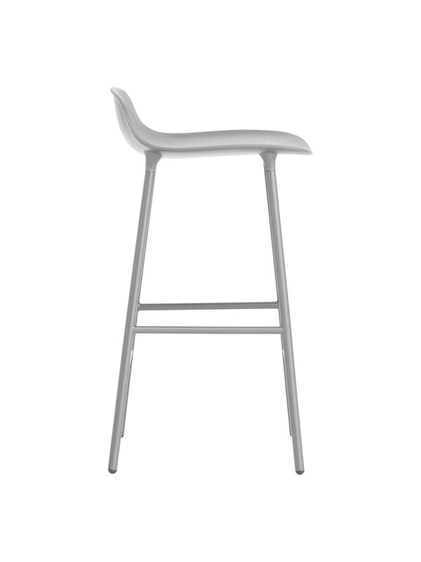 Barpallar och barstolar, Form barstol 65 cm, stålbas, grå, Grå