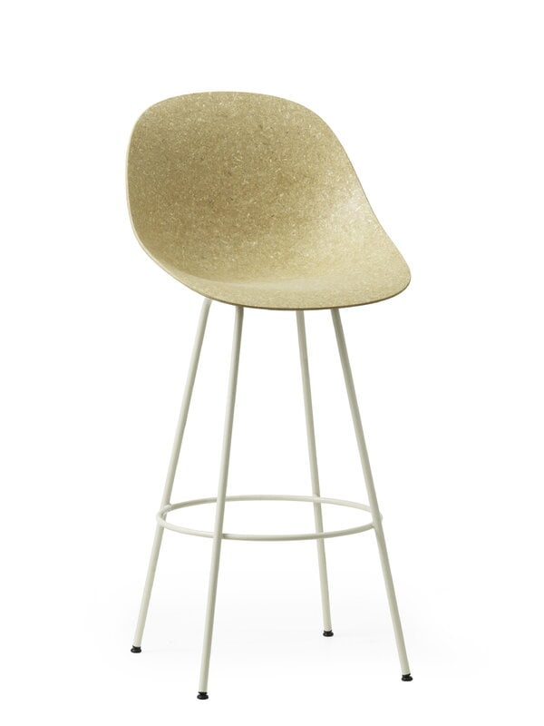 Bar stools & chairs, Mat bar chair, 75 cm, cream steel - hemp, White