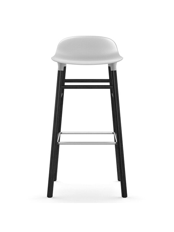 Bar stools & chairs, Form bar stool, 75 cm, white - black oak, White