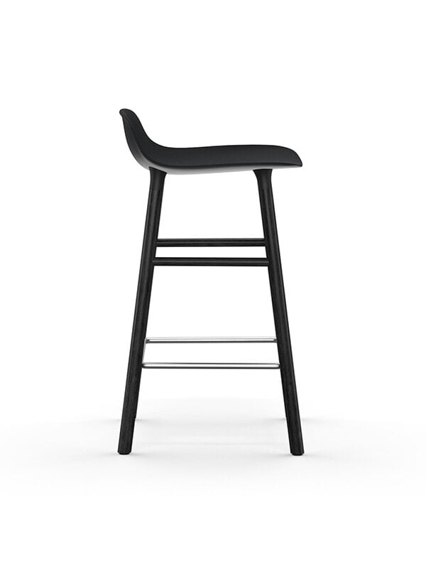 Bar stools & chairs, Form bar stool, 65 cm, black - black oak, Black