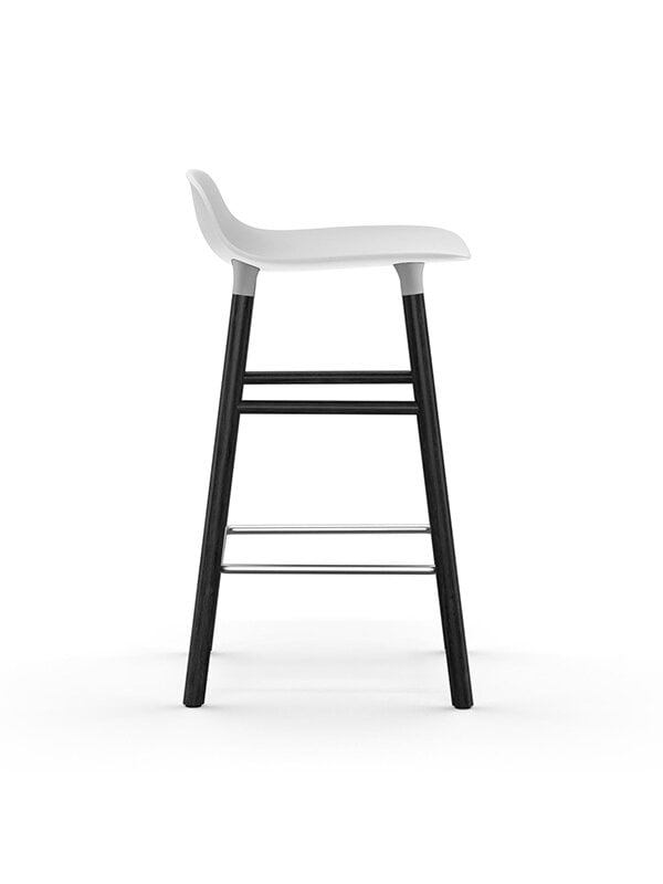 Sedie e sgabelli da bar, Sgabello da bar Form, 65 cm, bianco - rovere nero, Bianco