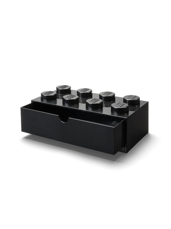 Storage containers, Lego Desk Drawer 8, black, Black