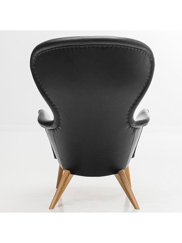 Armchairs & lounge chairs, Siesta lounge chair, oak - black leather Sørensen, Black