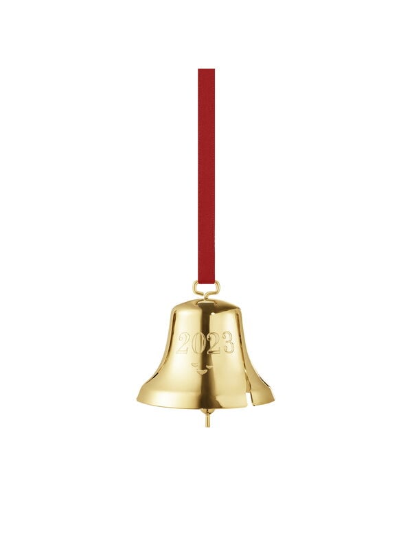 Weihnachtsdekoration, Ornament 2023, Sammlerstück, Glocke, vergoldetes Messing, Gold