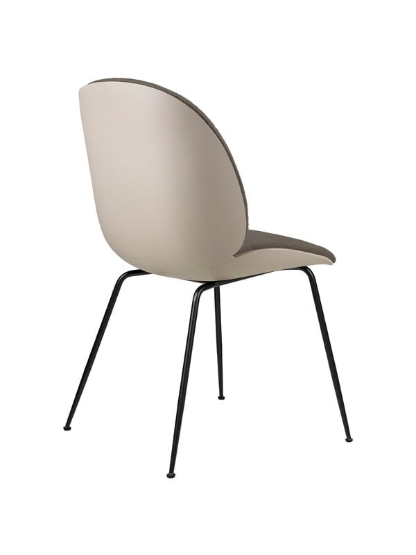 Dining chairs, Beetle chair, matt black - beige - Light Boucle 004, Brown