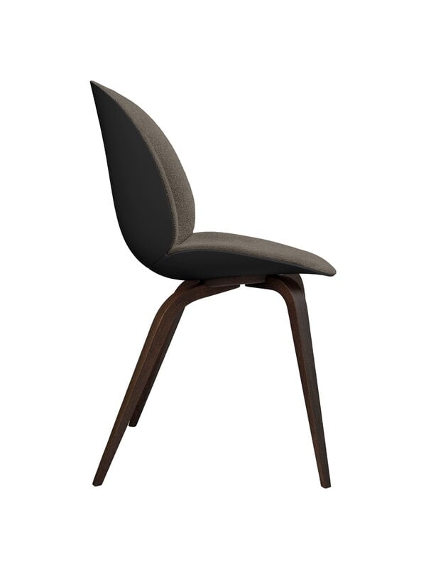 Dining chairs, Beetle chair, smoked oak - black - Light Boucle 004, Brown