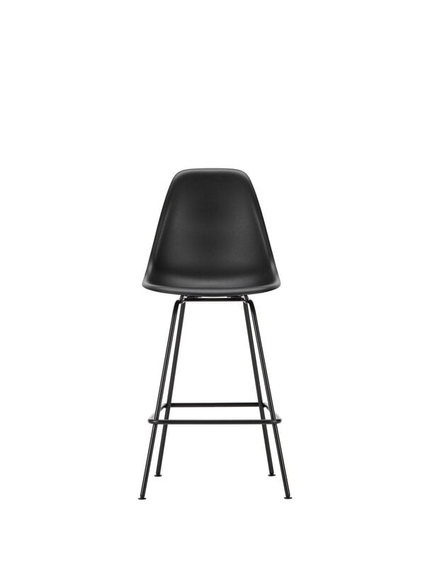 Bar stools & chairs, Eames Plastic Stool, medium, deep black RE - basic dark, Black