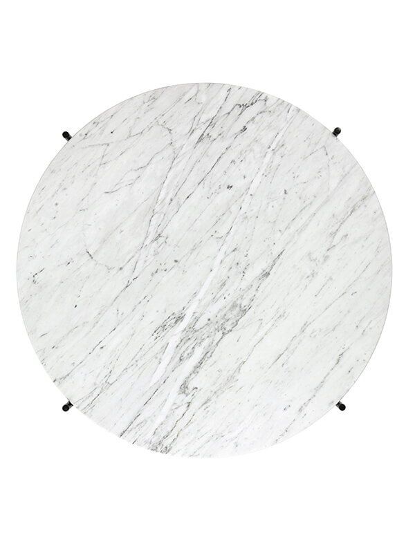 Tavoli da salotto, Tavolino TS, 80 cm, nero - marmo bianco, Bianco