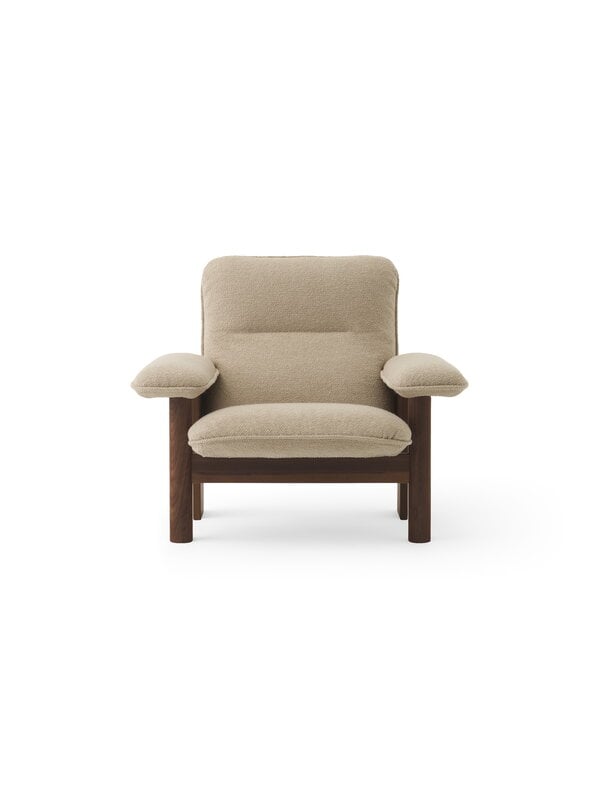 Armchairs & lounge chairs, Brasilia lounge chair, dark stained oak - Bouclé 02, Beige