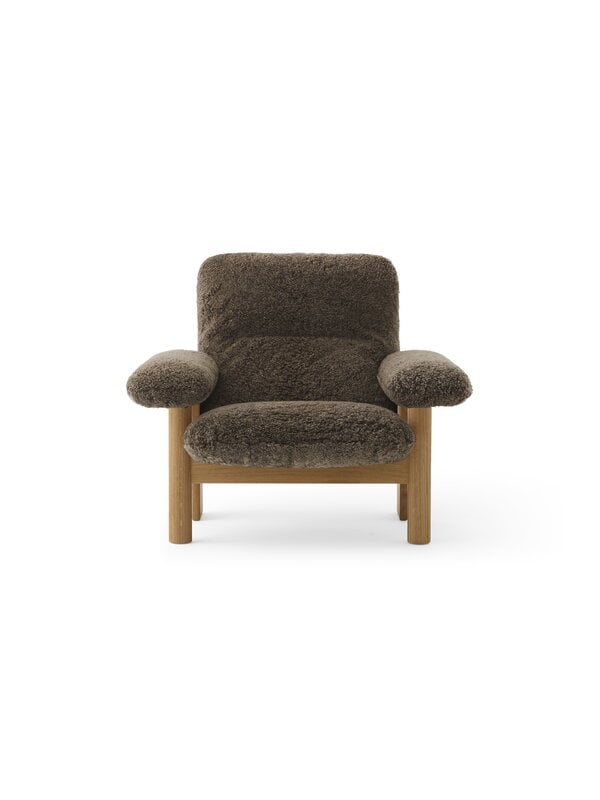Armchairs & lounge chairs, Brasilia lounge chair, oak - Root sheepskin, Brown