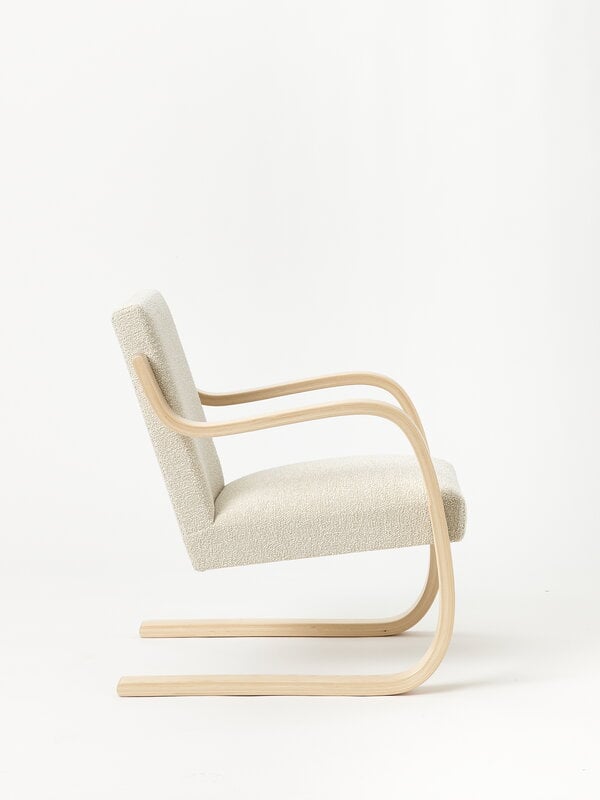 Fåtöljer, Aalto Armchair 402, björk - cream/pearl Nubia 02, Beige