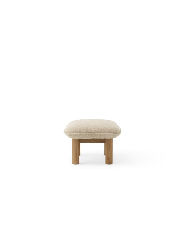 Poufs et repose-pieds, Brasilia ottoman, chêne - Bouclé 02, Beige