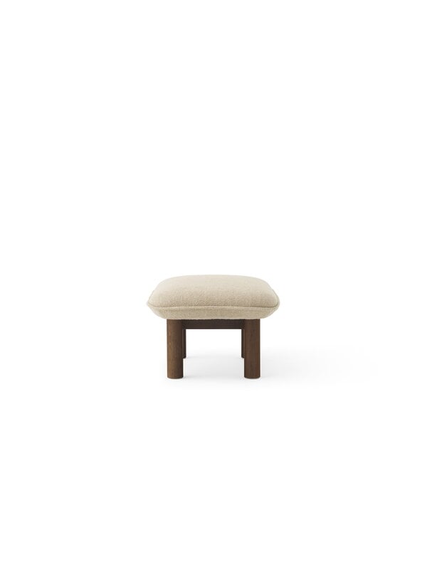 Poufs et repose-pieds, Repose-pieds Brasilia, chêne teinté foncé - Bouclé 02, Beige