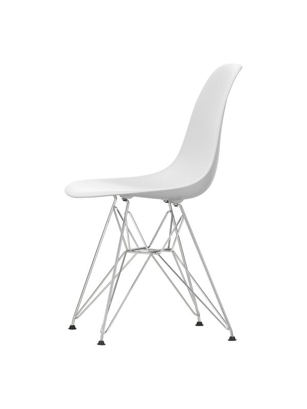 Dining chairs, Eames DSR chair, cotton white RE - chrome, White