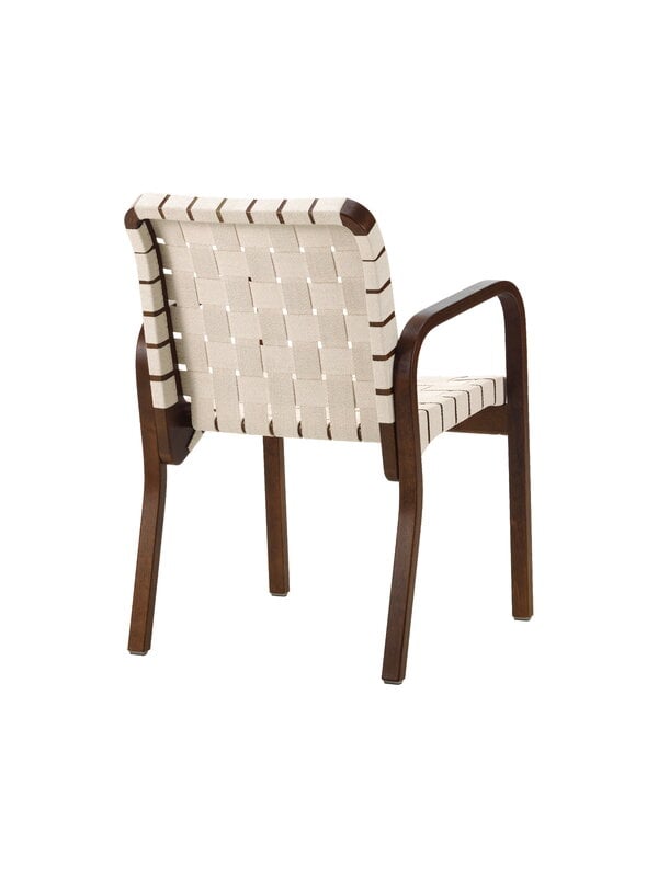 Fauteuils, Fauteuil Aalto 45, noyer - sangle naturel/blanc, Marron